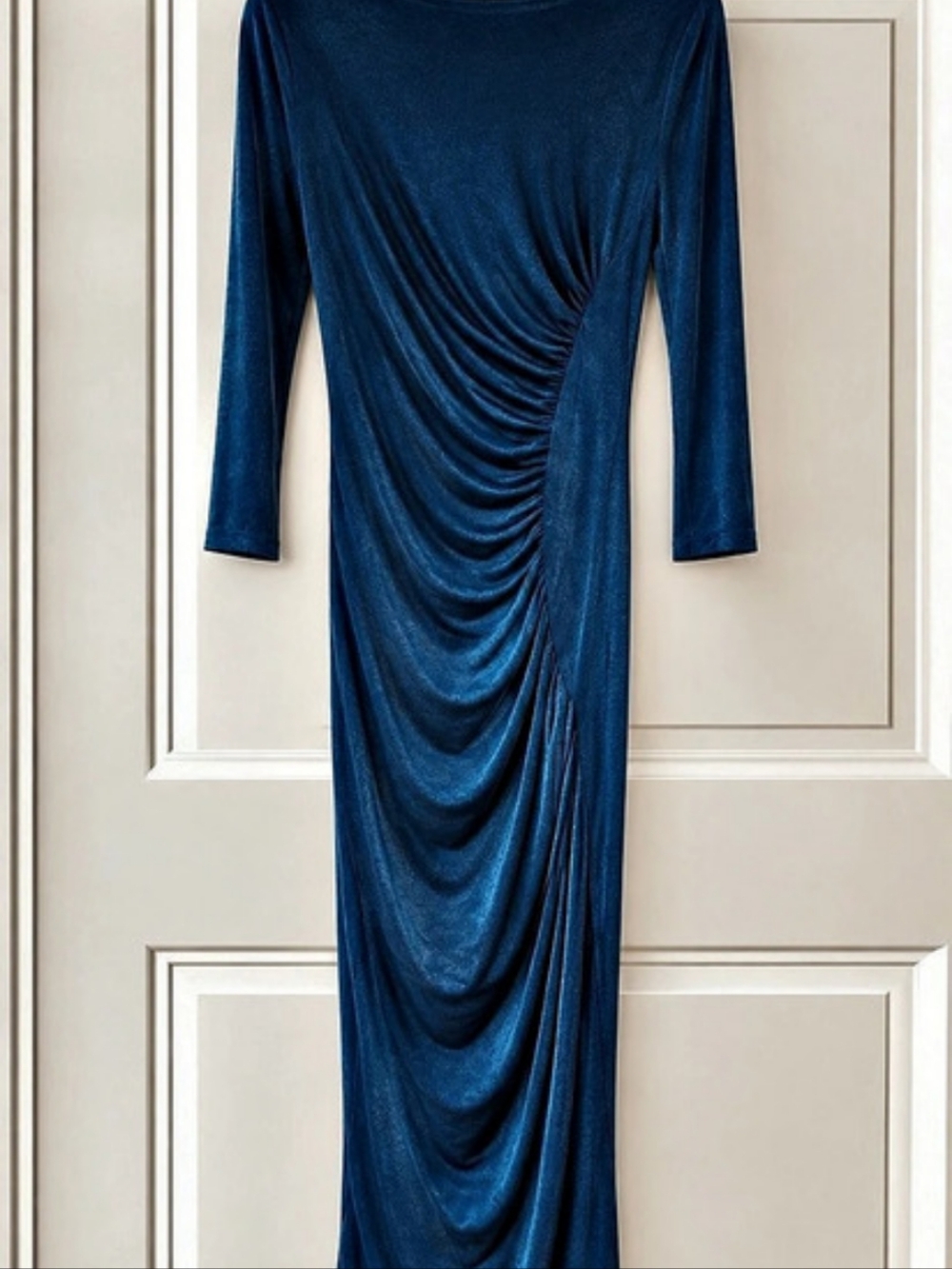 Women's Blue Draped Maxi Dress Like New